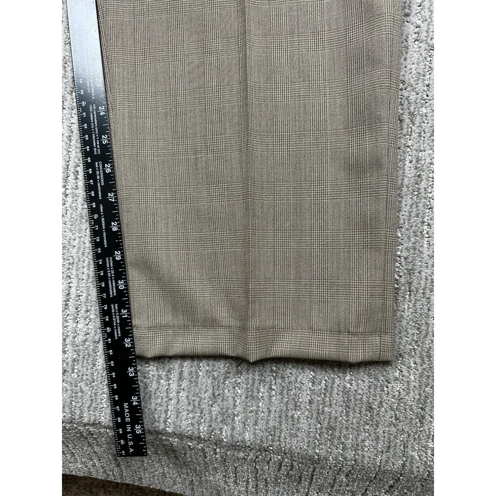 Vintage Chaps Ralph Lauren Beige Wool Glen Plaid Suit Men 46 Pleated Pants 40x32